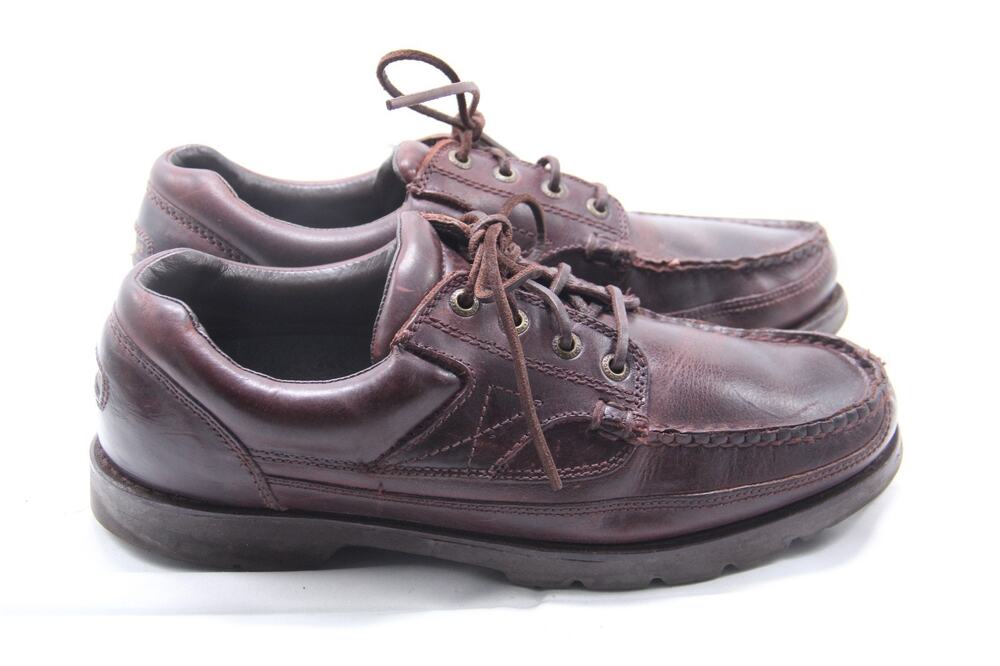 Rockport Oxford Shoes Mens Size 9.5M Brown leather Eyelet Vibram Moc Toe M3043